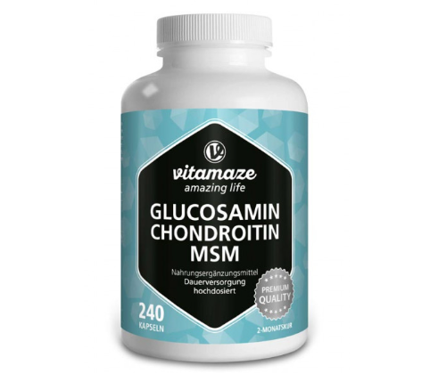 Glucosamina + condroitina + MSM, 240 cápsulas