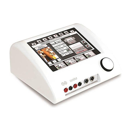 TUR Curatur 701 Elektrotherapie- und Ultraschallgerät mit 10,4" Touchdisplay und 2-Kanal-Technologie.