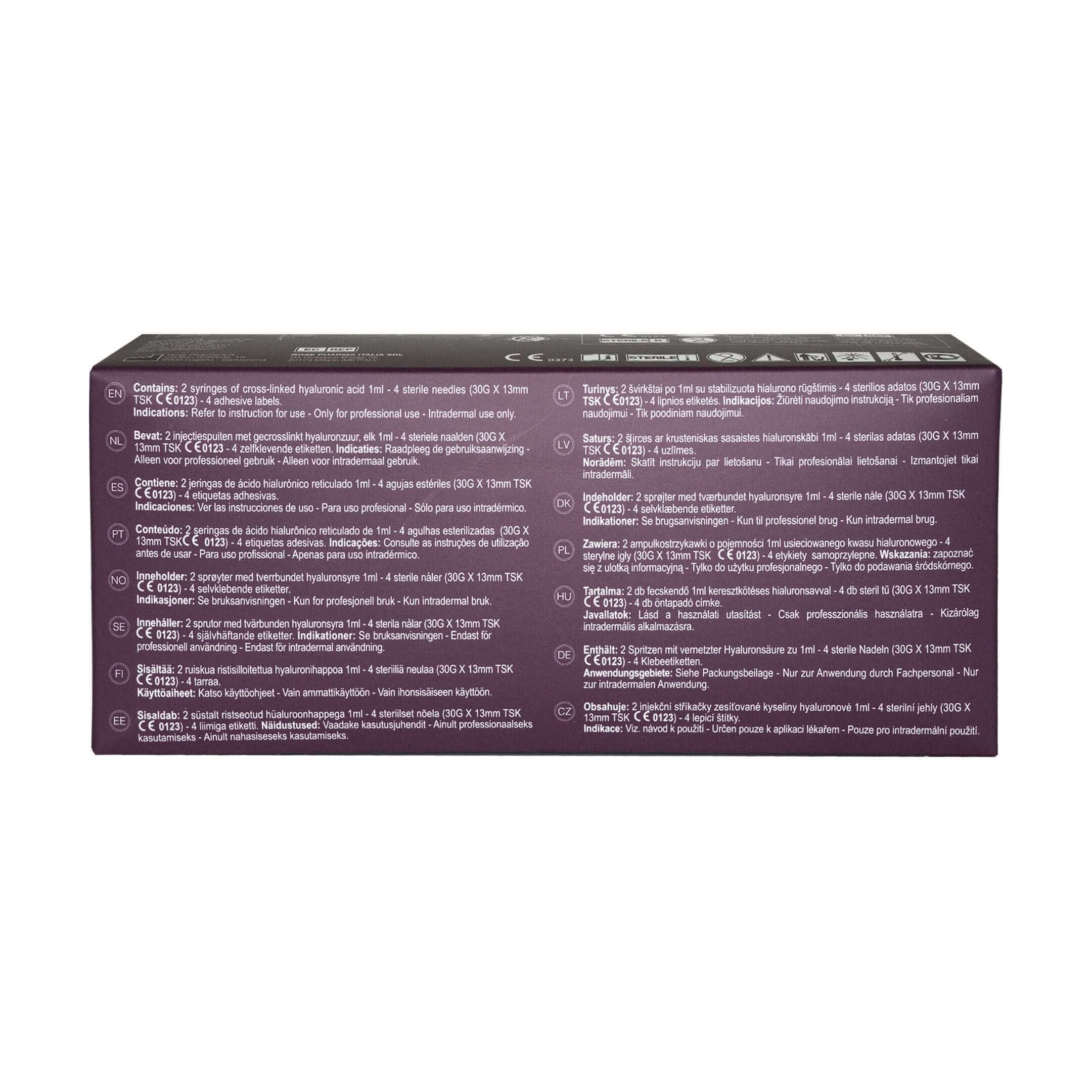 Aliaxin FL 2 x 1 ml packaging, Dermalfiller für feine Linien mit Hyaluronsäure, Hersteller IBSA Pharmaceutical.