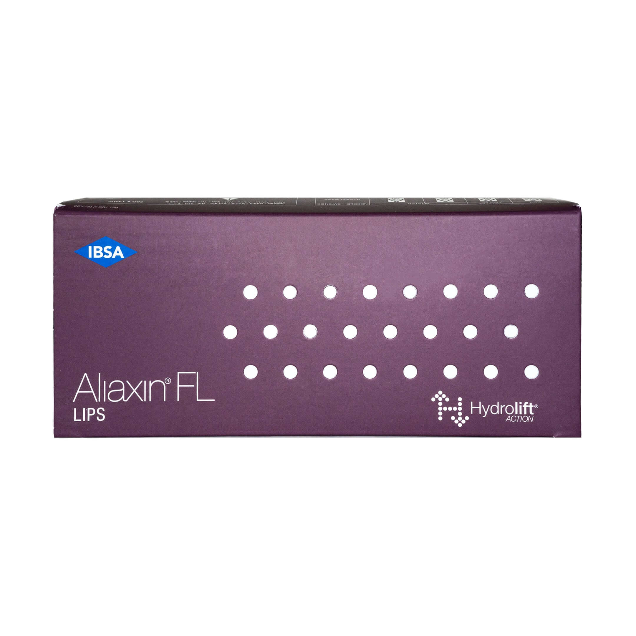 Aliaxin FL 2 x 1 ml packaging for dermalfiller treatment of fine lines, designed by IBSA Pharmaceutical.