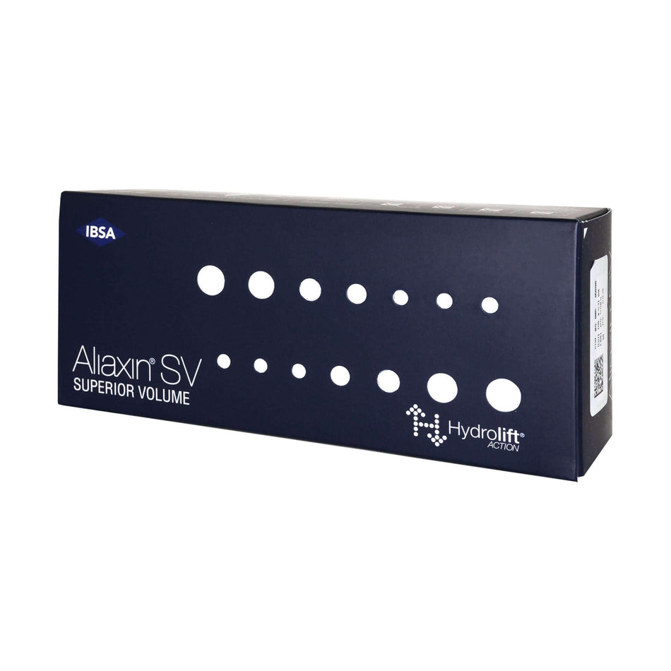 Aliaxin SV 2 x 1.1 ml – Verpackung für Dermalfiller mit starkem Volumen von IBSA Pharmaceutical.