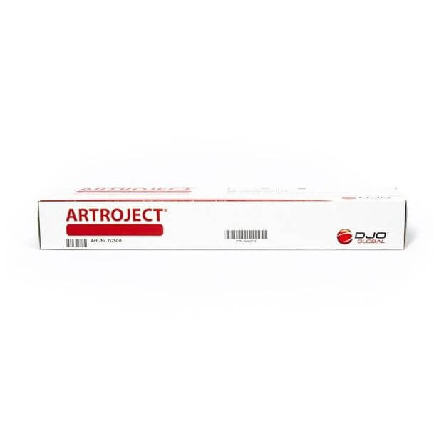 Artroject 50 mg 10 ml – Verpackung mit Produktbezeichnung und Barcode für Hyaluronsäure-Injektion