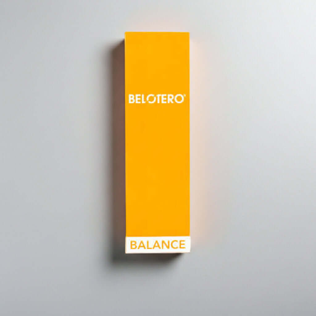 Belotero Balance Lidocaine 1 x 1 ml Verpackung in leuchtendem Orange auf grauem Hintergrund
