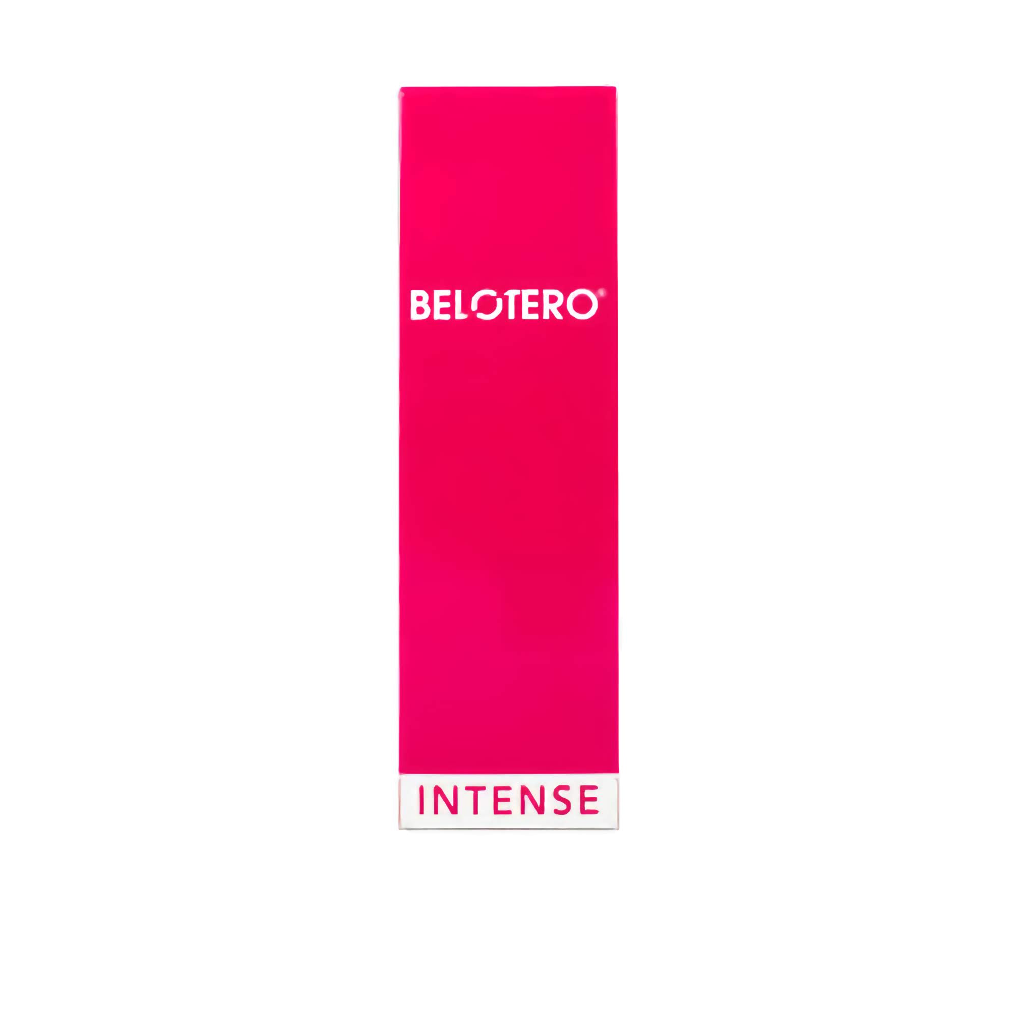 Belotero Intense Lidocaine 1 x 1 ml Produktverpackung für dermale Filler zur Behandlung von tiefen Falten.