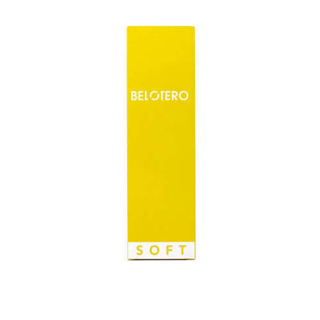 Belotero Soft Lidocaine 1 x 1 ml package design featuring bold yellow color and clean branding.