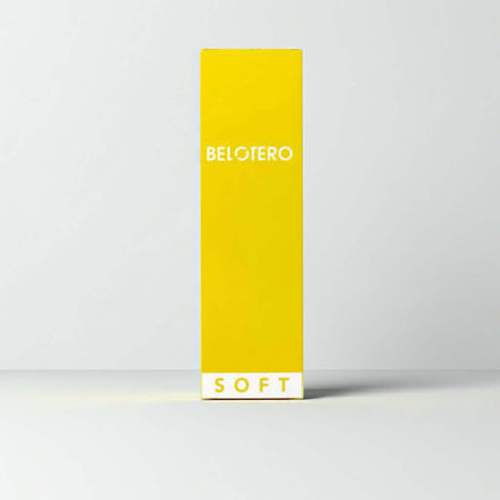 Belotero Soft Lidocaine 1 x 1 ml – gelbe Verpackung mit Logo und Schriftzug, für Dermalbehandlungen.