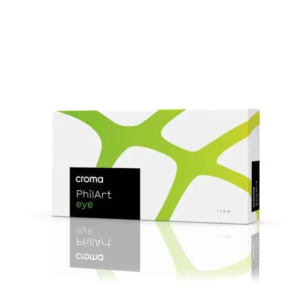 Croma PhilArt Eye 1 x 2ml product packaging, featuring a green and white design, ready for use in eye treatment.