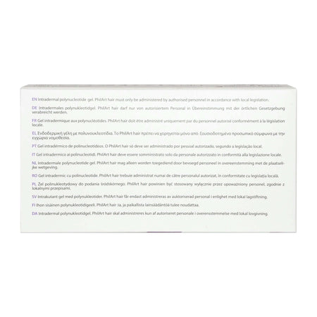 Croma PhilArt Hair 1 x 2 ml packaging with multilingual instructions on use and administration.