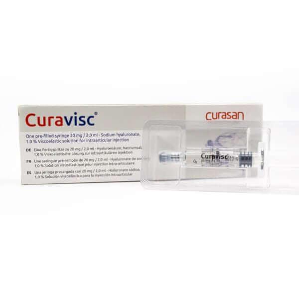 Curavisc 20 mg 2 ml – Hyaluronsäure-Injektion in Fertigspritze von Curasan AG