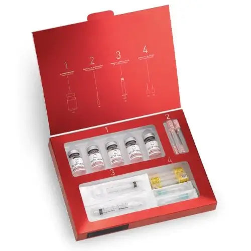 Fillmed NCTF 135HA 5 x 3 ml: Innovative beauty complex in red packaging for skin revitalization.