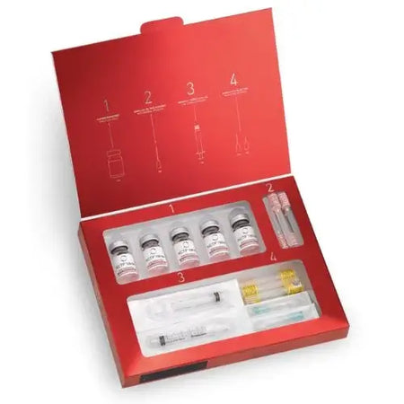 Fillmed NCTF 135HA 5 x 3 ml: Innovative beauty complex in red packaging for skin revitalization.