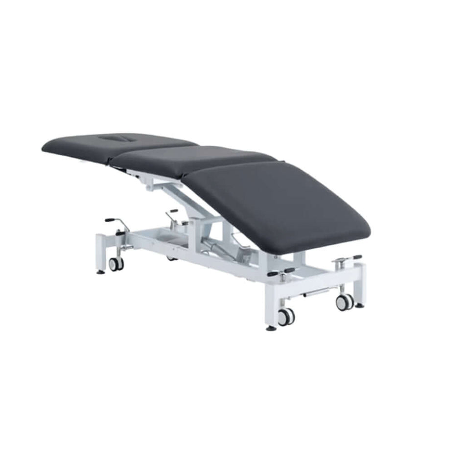 FitTec Elektrische Behandlungsliege verstellbar, professionelle Therapie- und Massageliege mit verstellbarem Kopf- und Fußteil.