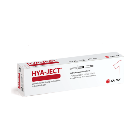 Hya-ject 20 mg 2 ml - Sterile Fertigspritze mit Natriumhyaluronat für Injektionen in den Gelenkspalt.