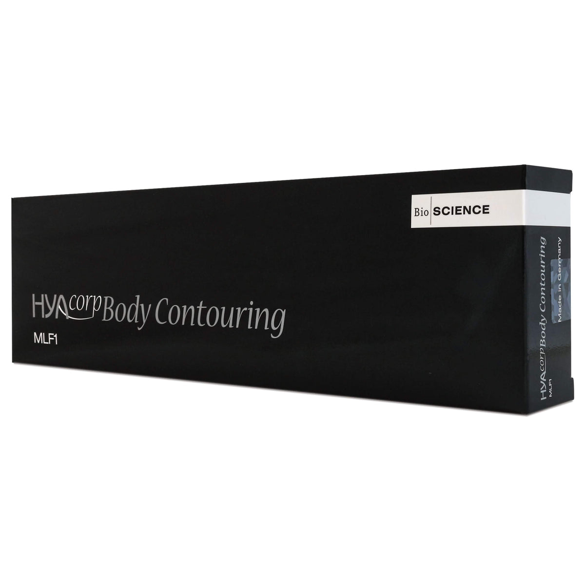 HYAcorp MLF 1 (1 x 10 ml) packaging for Hyaluronsäure-Filler used in Body Contouring.