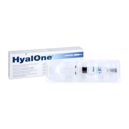 HyalOne 60 mg 4 ml - Sterile single-use syringe in packaging for intraarticular injection.