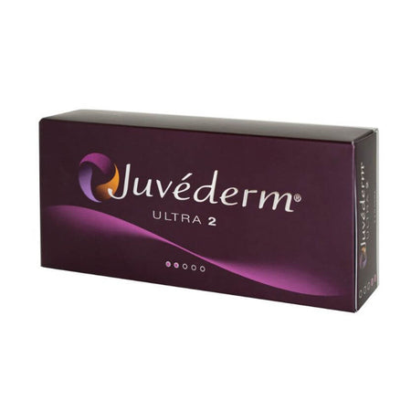 Juvéderm Ultra 2 (2 x 0.55 ml) packaging; professional dermal filler by Allergan