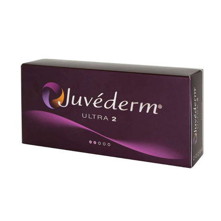 Juvéderm Ultra 2 (2 x 0.55 ml) packaging box showcasing professional dermal filler by Allergan.