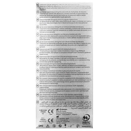 Juvéderm Ultra 4 (2 x 1 ml) Produktdetails und Inhaltsstoffe auf der Verpackung