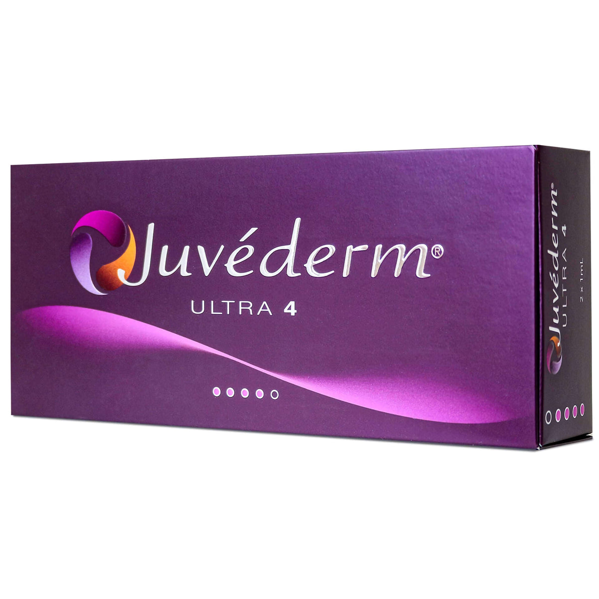 Juvéderm Ultra 4 (2 x 1 ml) packaging, powerful filler for deep wrinkles and volume enhancement.