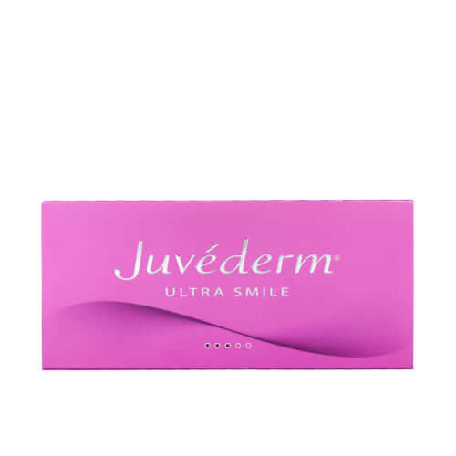 Juvéderm Ultra Smile 2 x 0.55 ml – Lip Filler für Lippenkontur in pinker Verpackung.