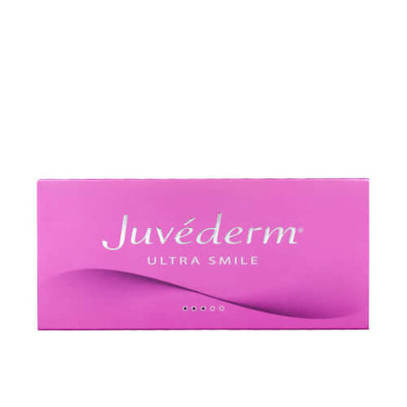 Juvéderm Ultra Smile 2 x 0.55 ml – Lip Filler für Lippenkontur in pinker Verpackung.