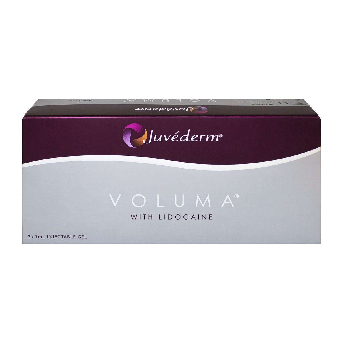 Juvéderm Voluma 2 x 1 ml packaging, Premium-Dermalfiller für Wangen und Volumenaufbau von Allergan.