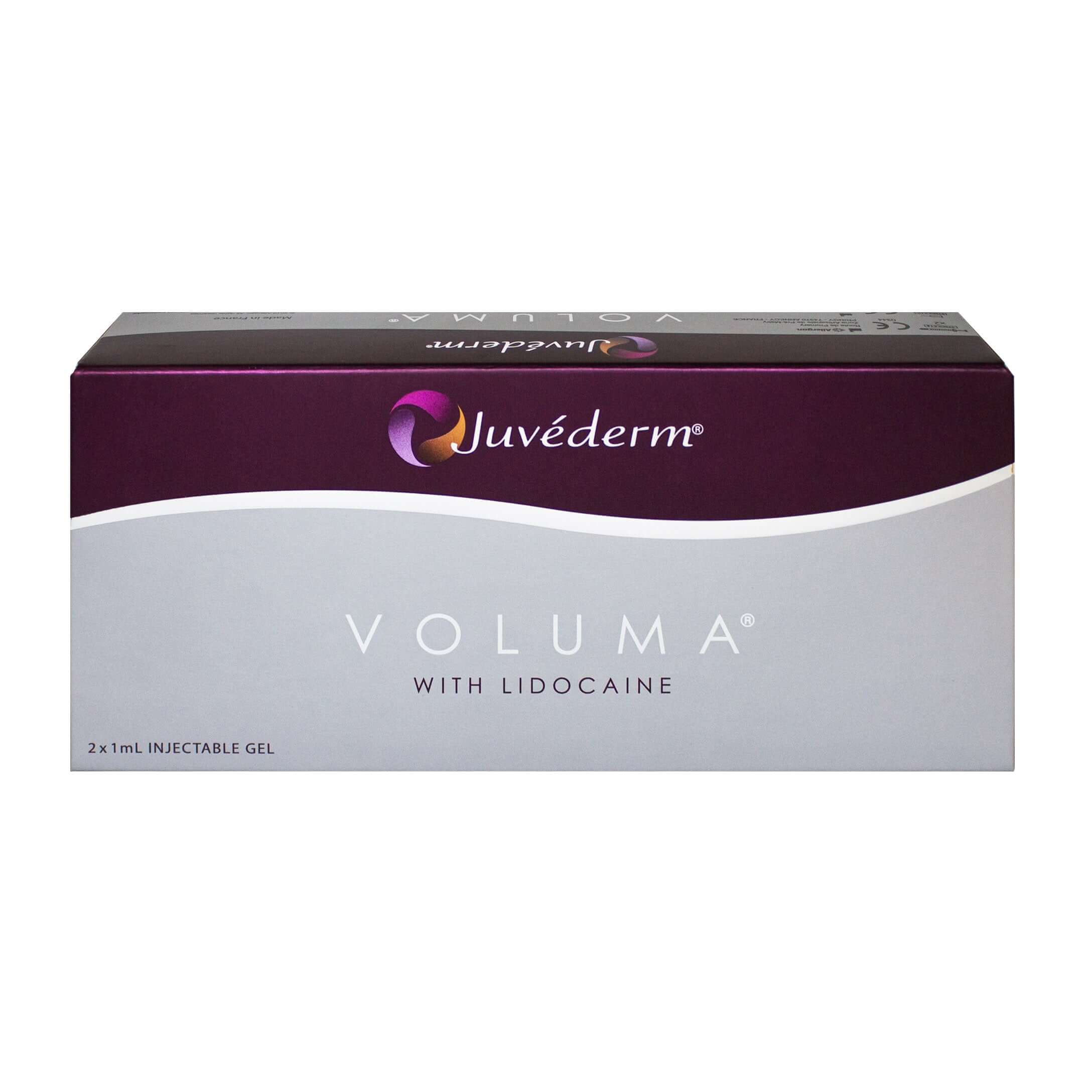 Juvéderm Voluma 2 x 1 ml packaging box for premium dermal filler with lidocaine