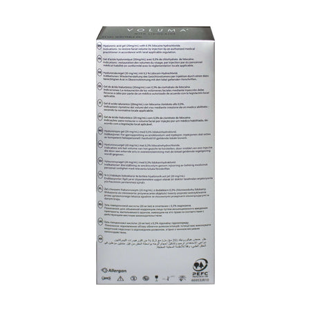 Juvéderm Voluma 2 x 1 ml Verpackung mit Anweisungen und Inhaltsstoffen