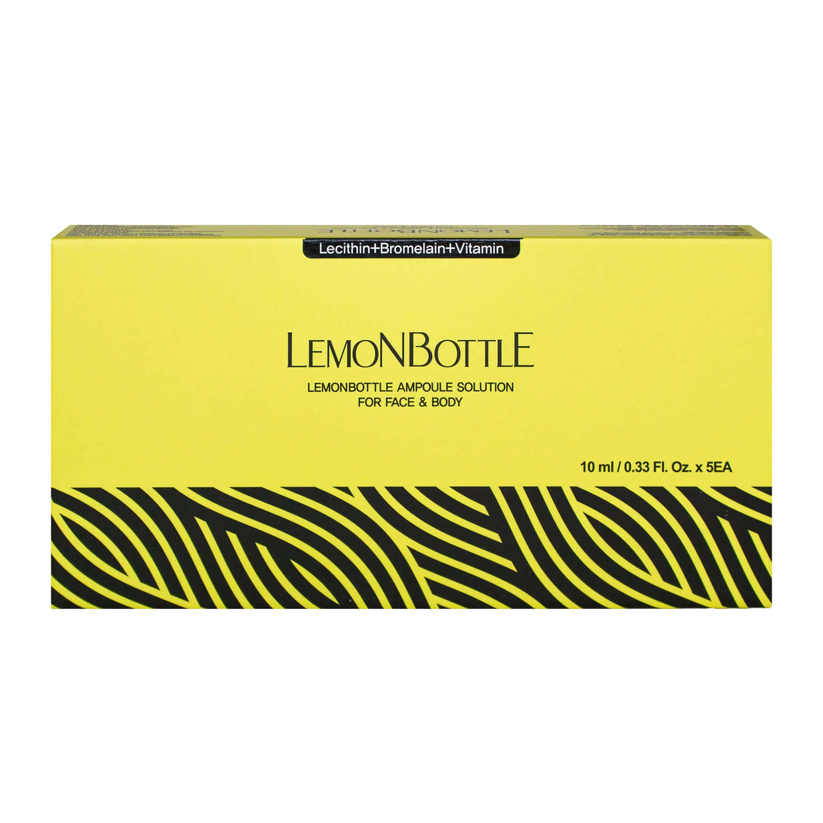 Lemon Bottle 5 x 10 ml packaging showing innovative solution for fat reduction and skin treatment.