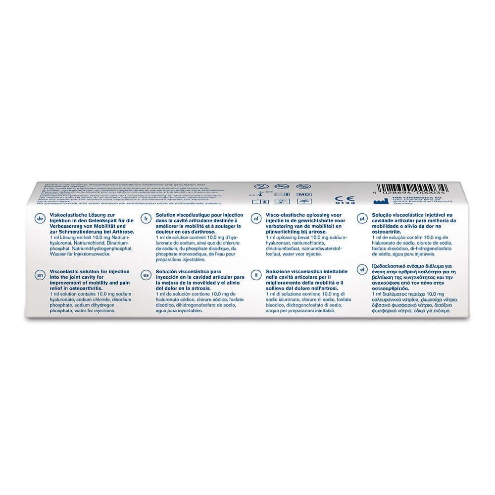 Ostenil 20 mg 2 ml product packaging with instructions for use and safety information.