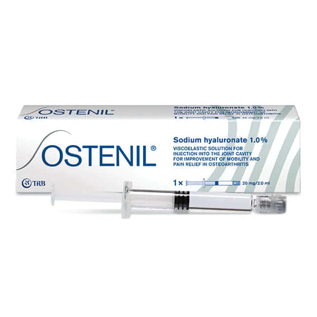 Ostenil 20 mg 2 ml, hochwertige Hyaluronsäure für intraartikuläre Anwendung bei Arthrose.