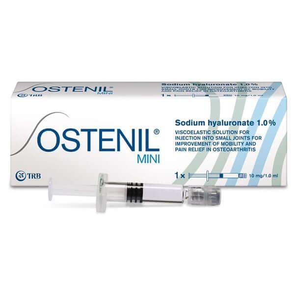 Ostenil Mini 10 mg 1 ml hyaluronic acid syringe for small joint treatment by TRB Chemedica.