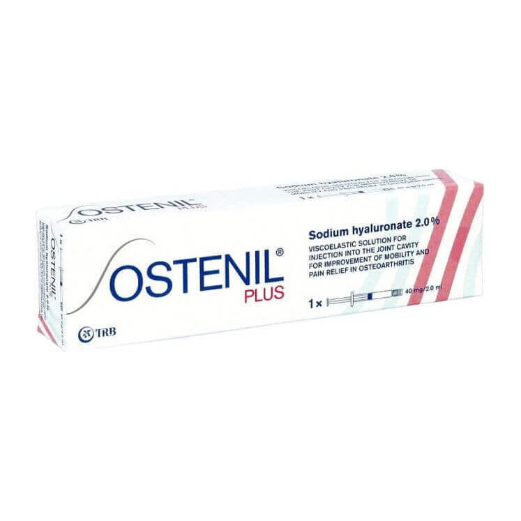 Ostenil Plus 40 mg 2 ml Premium-Hyaluronsäure von TRB Chemedica, designed for joint health.