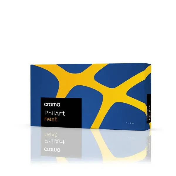 Croma PhilArt Next 1 x 2ml - Hyaluronsäure Filler Croma PhilArt Next 1 x 2ml mit Hyaluronsäure unterstützt die Hautregeneration in Gesicht, Dekolleté, Hals und Händen. Ideal für die Anti-Aging-Anwendung.