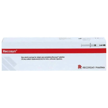 Recosyn 20 mg 2 ml – sterile syringe for hyaluronic acid injection by Recordati Pharma
