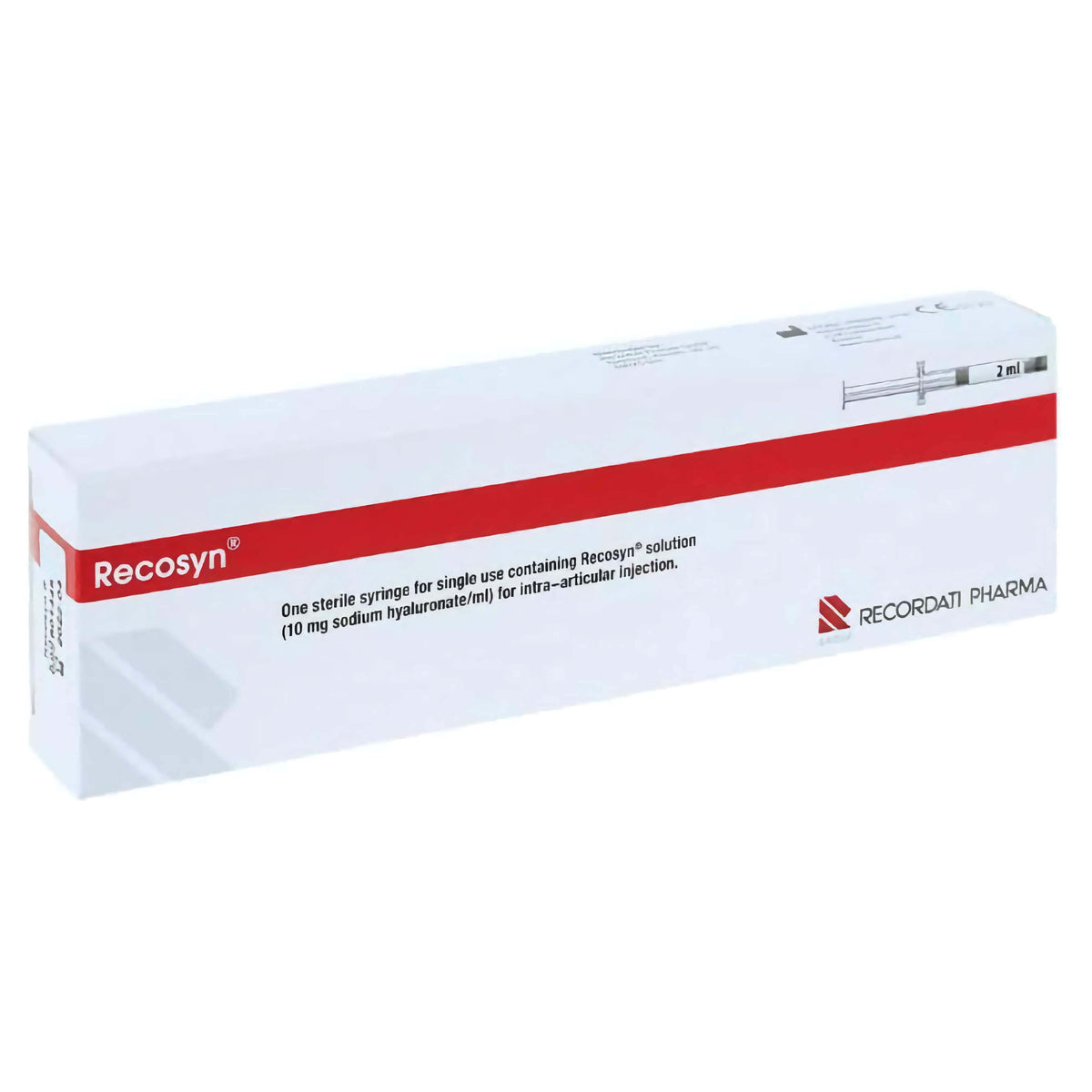 Recosyn 20 mg 2 ml – sterile syringe for hyaluronan injection by Recordati Pharma