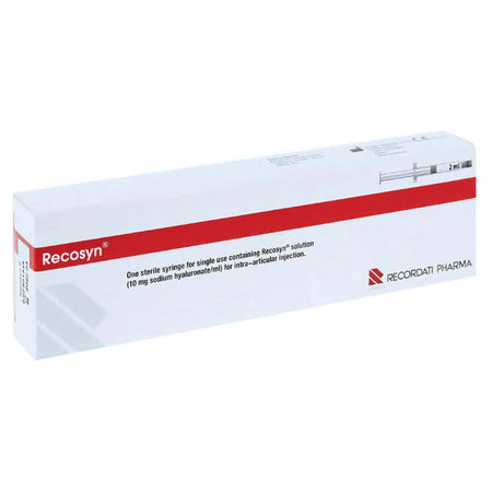 Recosyn 20 mg 2 ml – sterile syringe for hyaluronan injection by Recordati Pharma