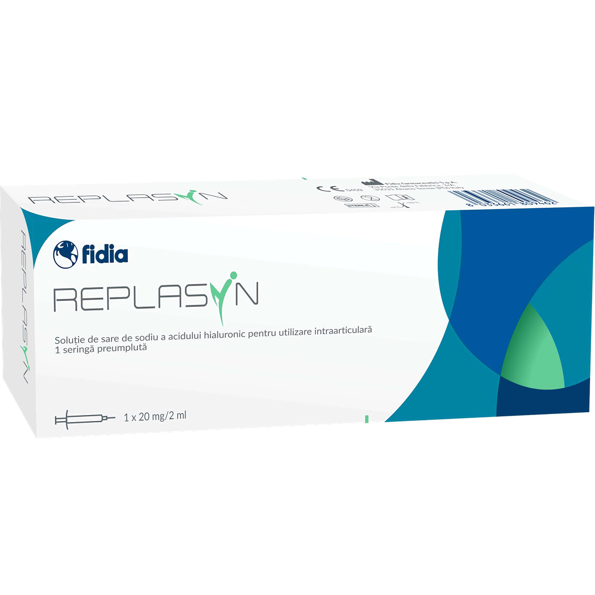 Replasyn 20 mg 2 ml – Verpackung der Hyaluronsäure-Injektion von Fidia Pharma GmbH