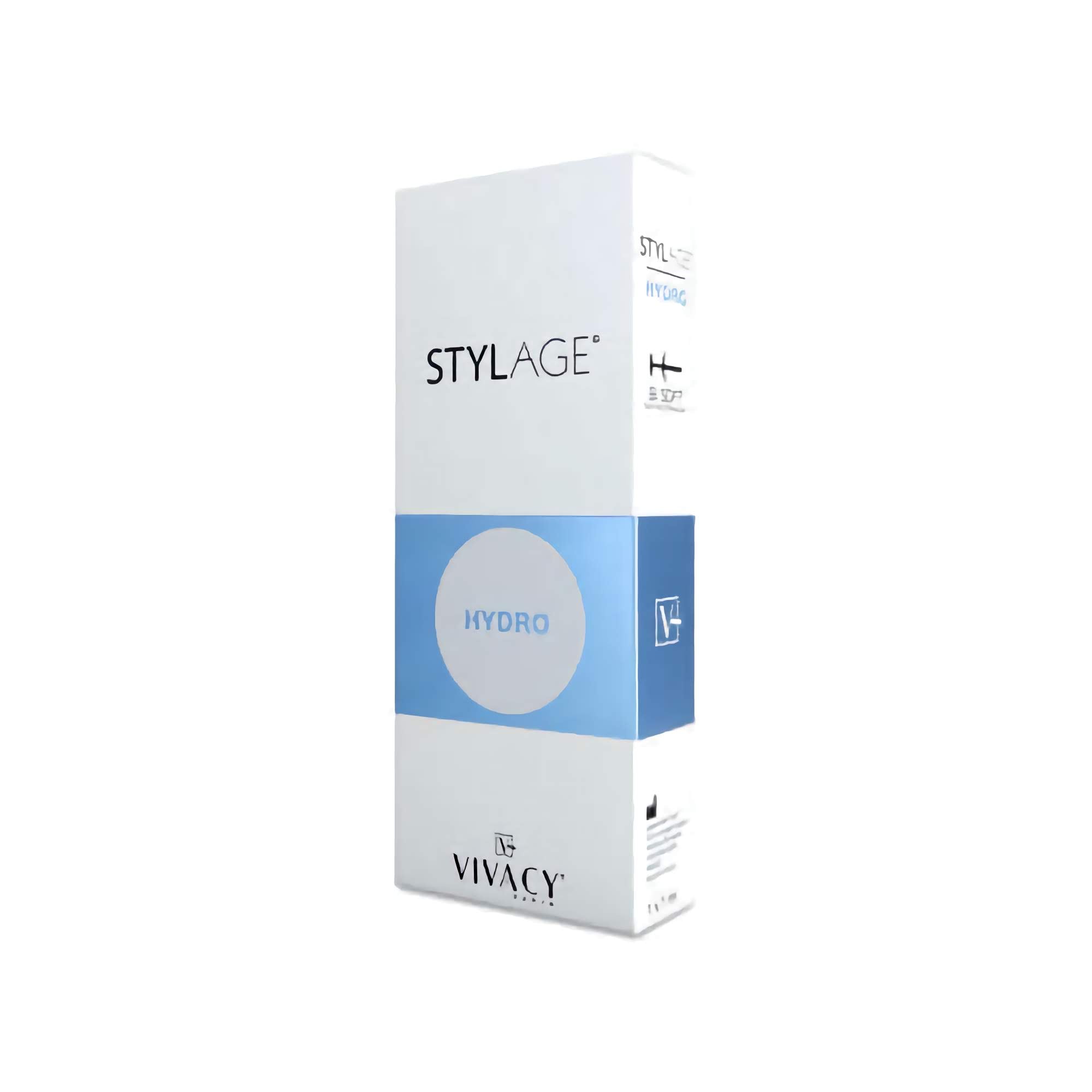 Stylage Bi-Soft Hydro 1 x 1 ml packaging by VIVACY, showcasing advanced Hyaluronic acid gel for aesthetic treatments.