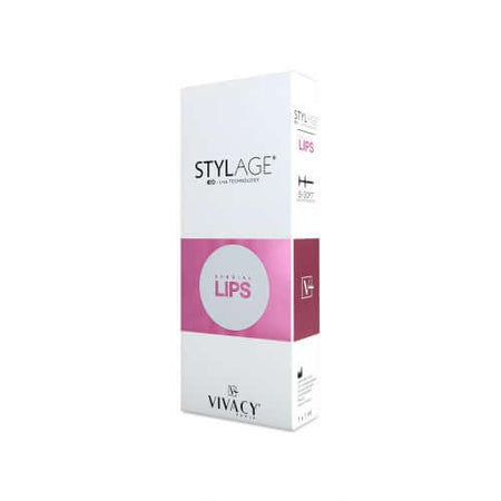 Stylage Bi-Soft Special Lips 1 x 1 ml packaging by Vivacy showcases professional dermal filler for aesthetic use.